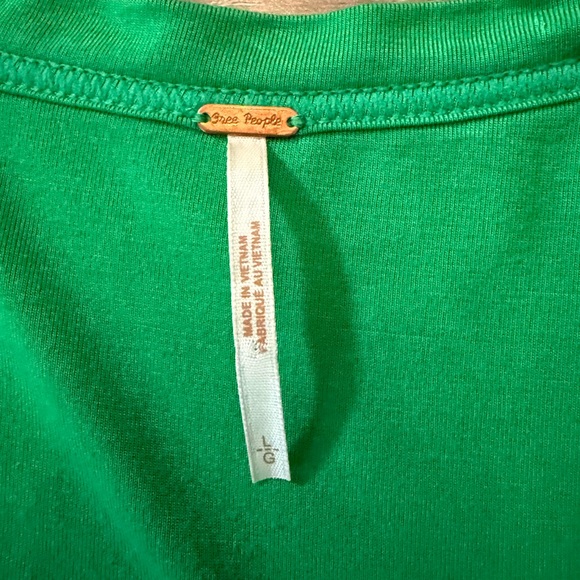 Free People That’s a Wrap Top Vibrant Green Tie-Front Blouse - Picture 5 of 5